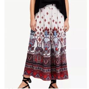 Free People Boho Gold Dust Printed Wide Leg High Waist Flowy Pants Medium